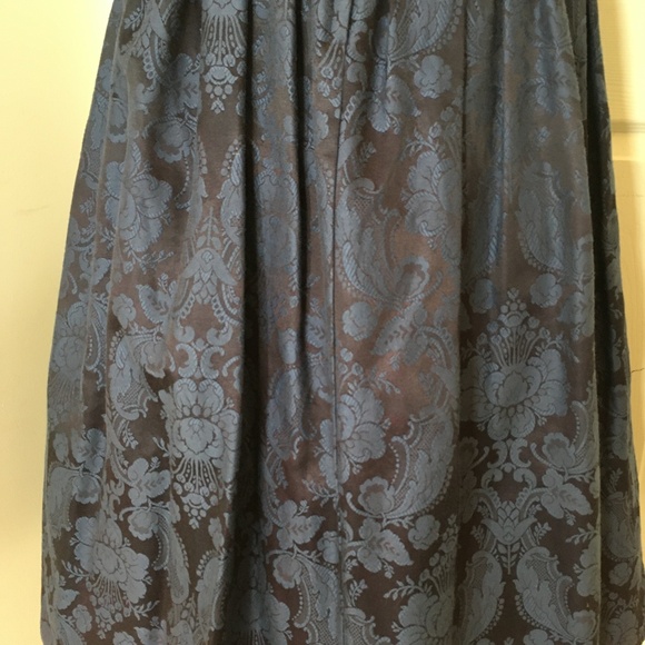 Vintage Gunne Sax dark blue damask party dress, sz 9/10 - Picture 4 of 5